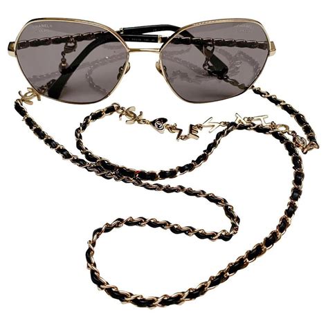 iconic chanel chain & leather sunglasses|Chanel Hardware Chronicles: A Look at Its Iconic Locks and Chains.